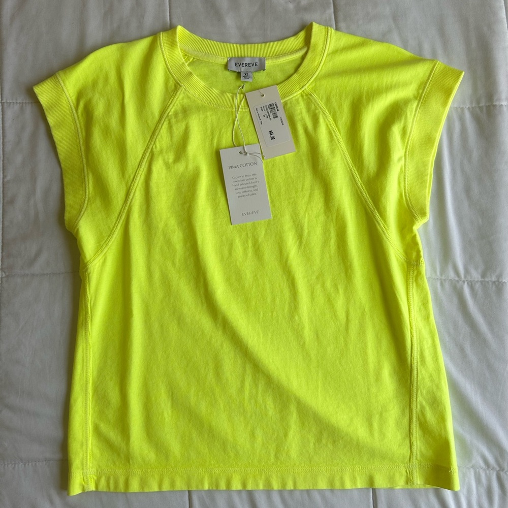 EVEREVE XS neon yellow muscle tee